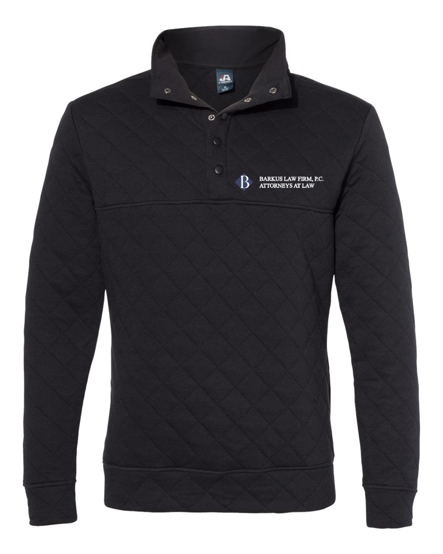 EMBROIDERED Quilted Half-Snap Pullover