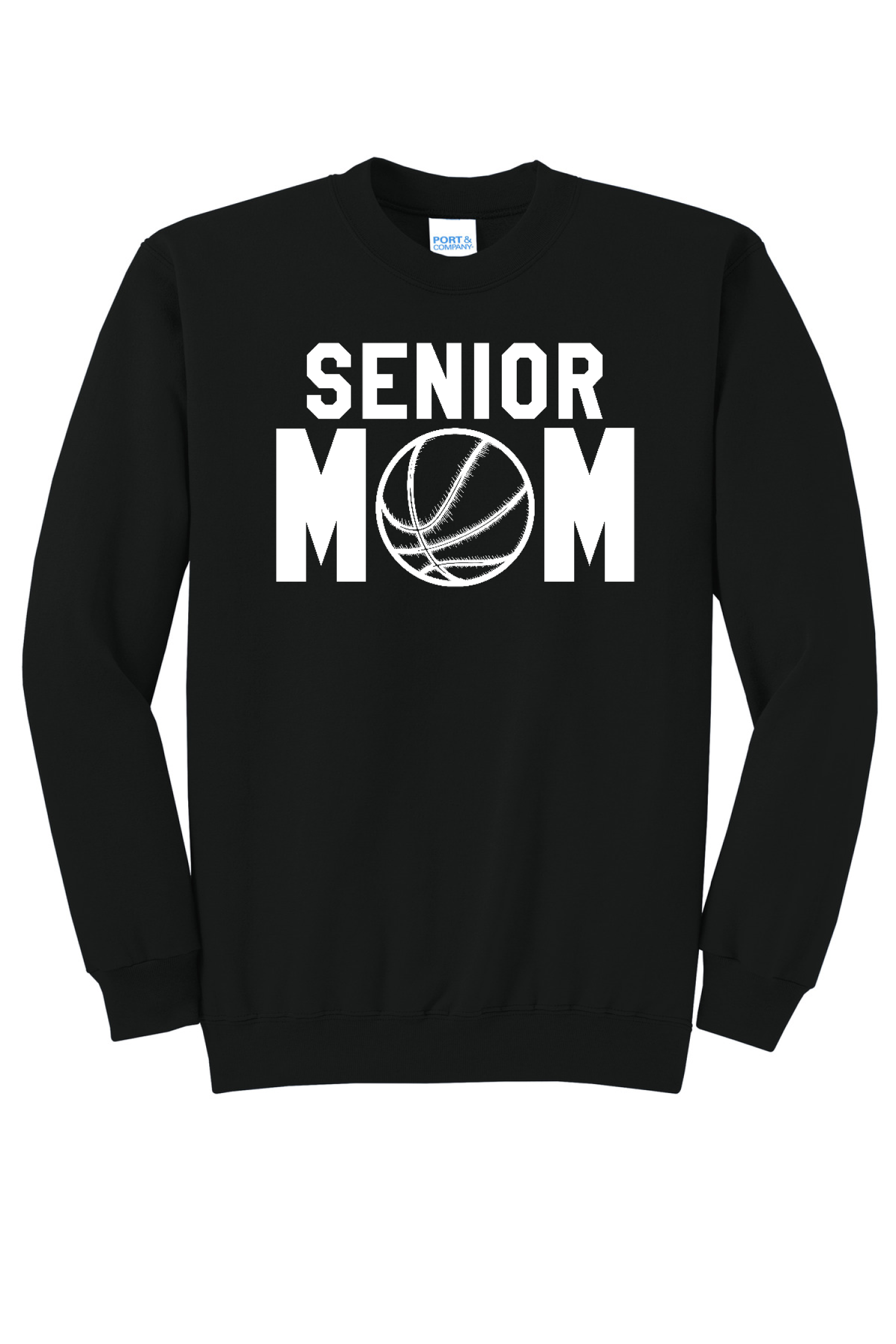 Senior Mom Print/Embroider Sleeve Port & Company - Core Fleece Crewneck Sweatshirt. PC78